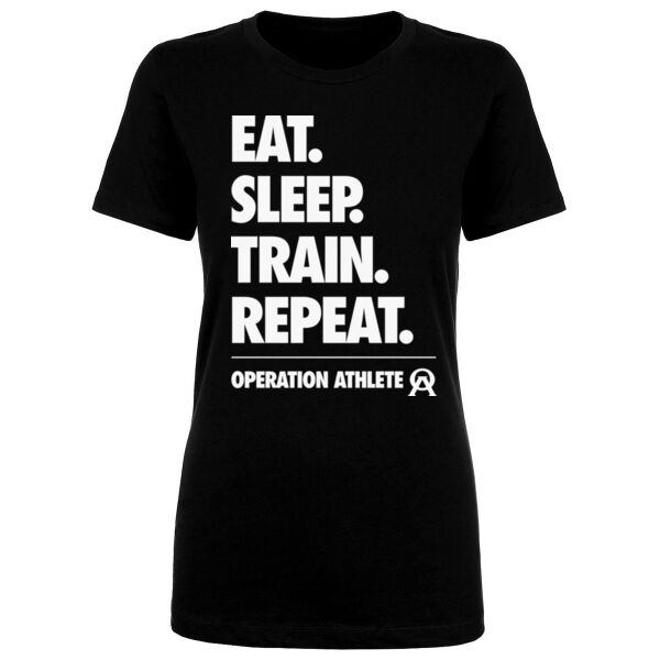 EAT SLEEP TRAIN REPEAT - WOMEN'S FITTED T-SHIRT - $Q5A3DP$ Thumbnail